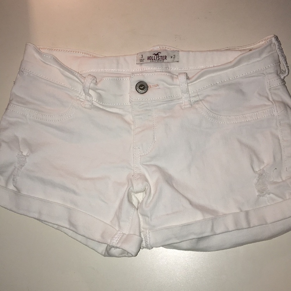 Hollister White Denim Shorts